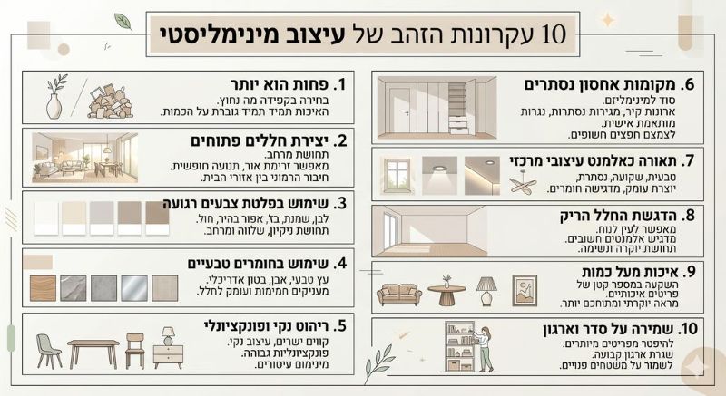 עיצוב מינימליסטי: איך ליצור מראה נקי ואלגנטי בחלל המגורים